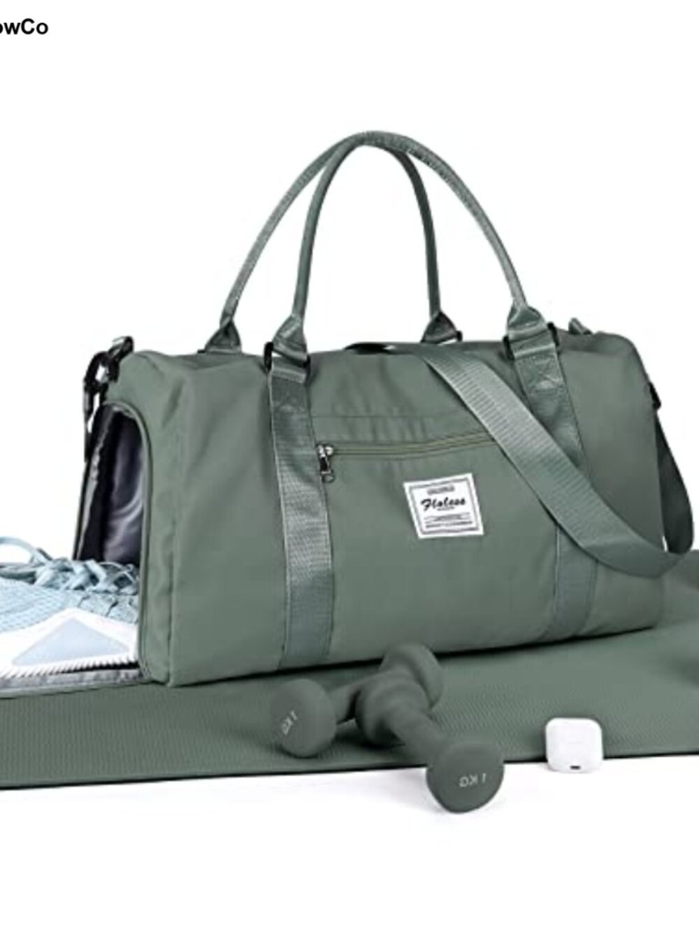 Waterproof Gym Duffle Bag with Shoe Compartment and Wet Pocket, Travel